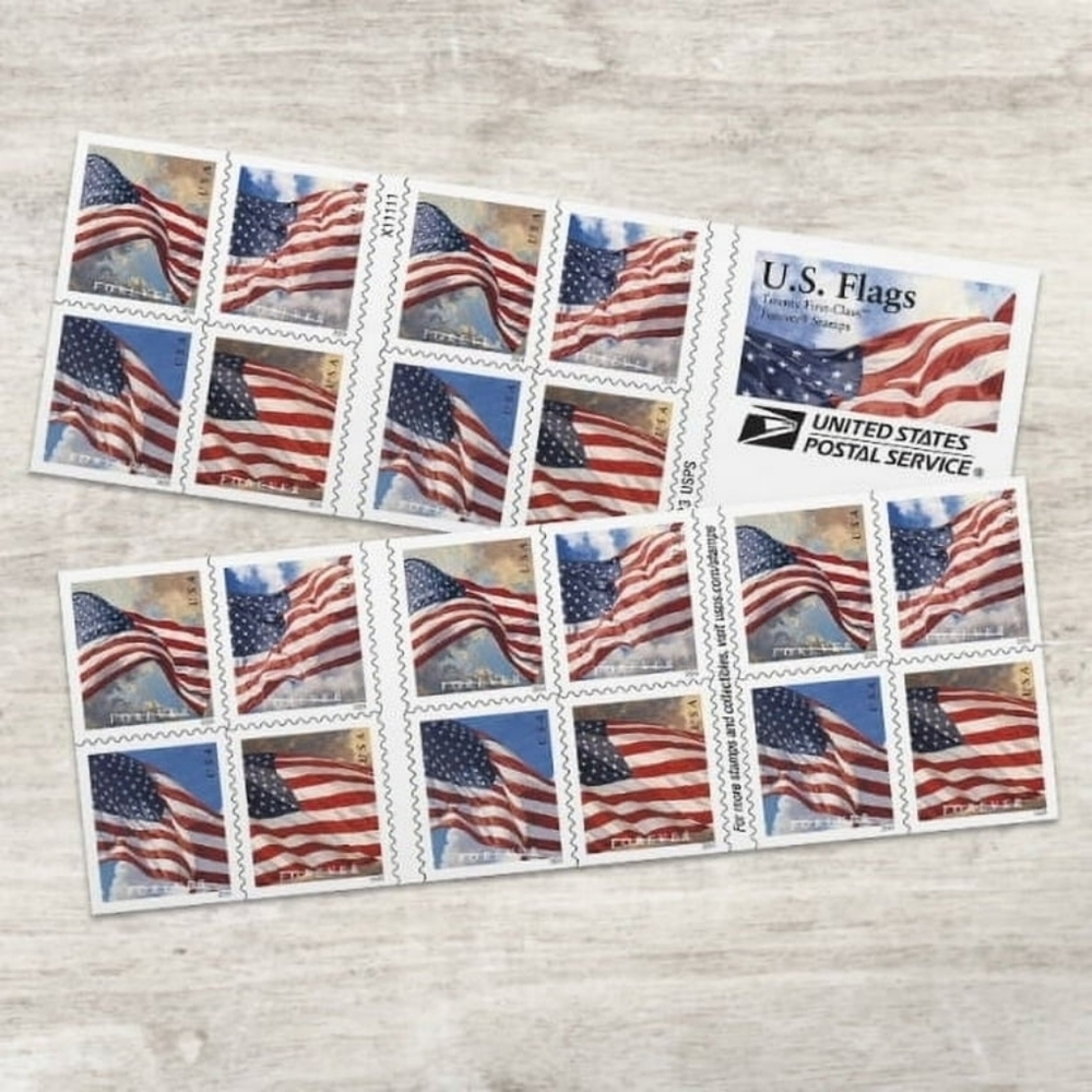 100 Forever Stamps 5 Sheets of 20 First‎ Class USPS Stamps 2024 U.S. Flag Flags